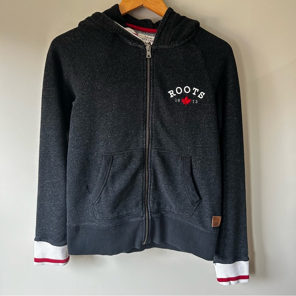 Women's Roots Cabin Full Zip  Hoodie Charcoal Black Pepper XS